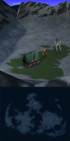 That's the Chocobo Sage's House, the red "+" shows its location in the world map.